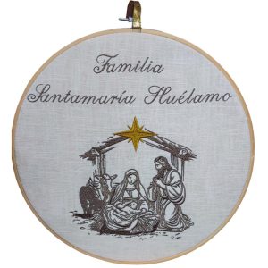 Bastidor bordado con nacimiento